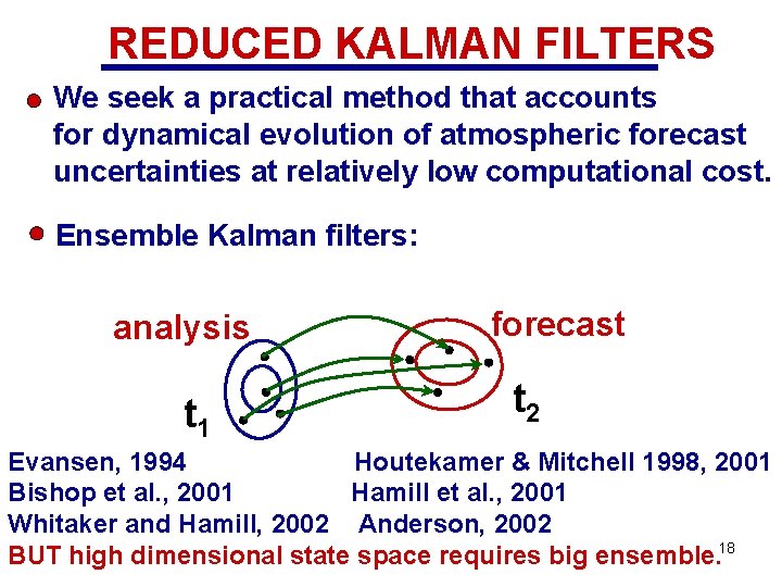 REDUCED KALMAN FILTERS We seek a practical method that accounts for dynamical evolution of