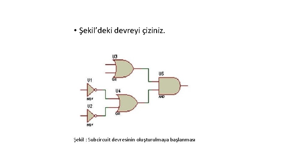  • Şekil’deki devreyi çiziniz. Şekil : Subcircuit devresinin oluşturulmaya başlanması 