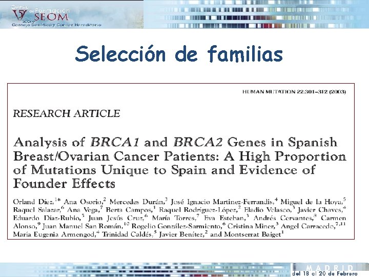 Selección de familias 