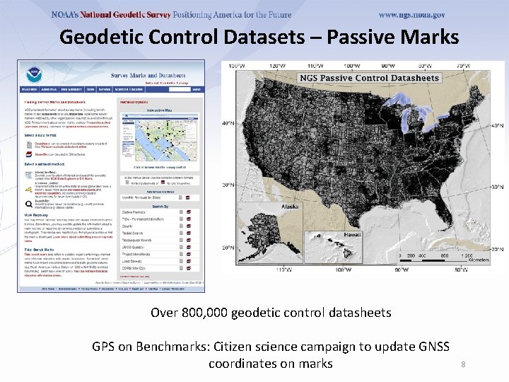 Geodetic Control Datasets – Passive Marks Over 800, 000 geodetic control datasheets GPS on