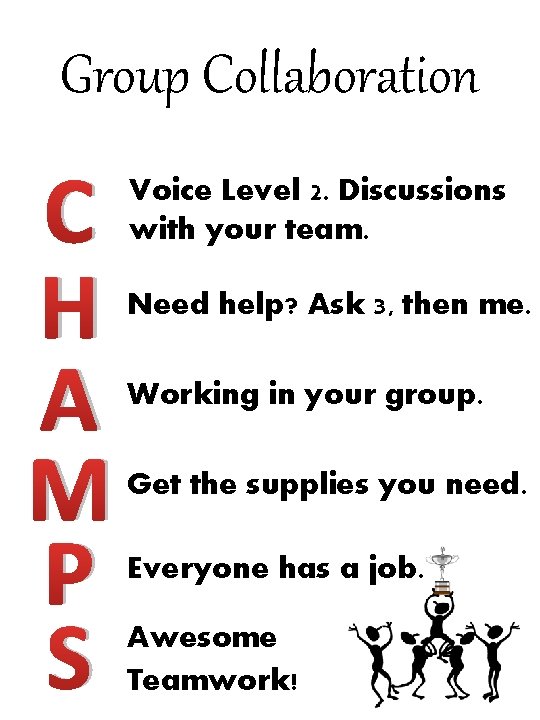 Group Collaboration C H A M P S Voice Level 2. Discussions with your Group Collaboration C H A M P S Voice Level 2. Discussions with your