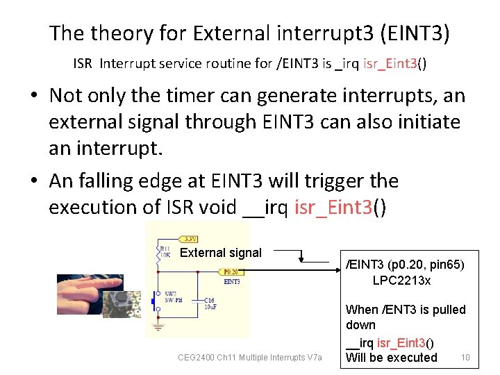 The theory for External interrupt 3 (EINT 3) ISR Interrupt service routine for /EINT
