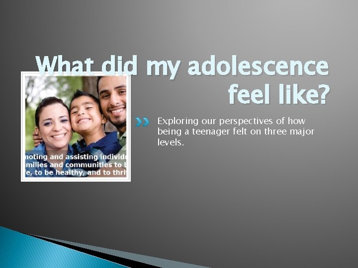 What did my adolescence feel like? Exploring our perspectives of how being a teenager