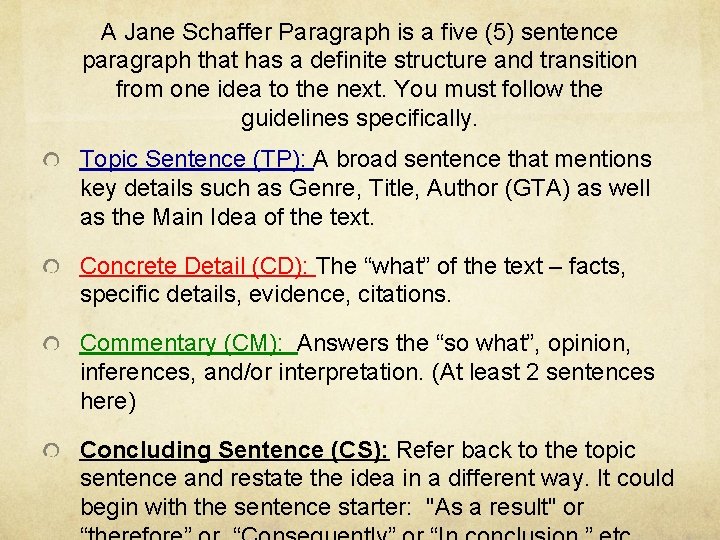 jane schaffer expository writing