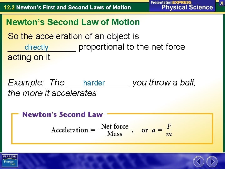 12 2 Newtons First and Second Laws of