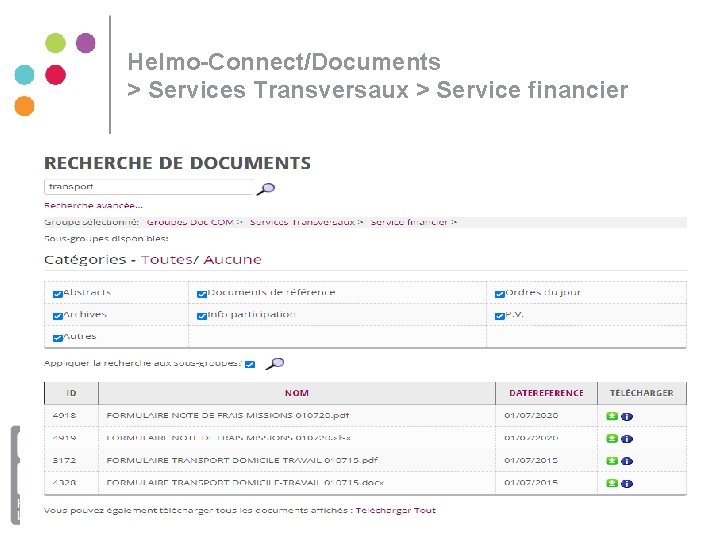 Helmo-Connect/Documents > Services Transversaux > Service financier Helmo-Connect/Documents > Services Transversaux > Service financier