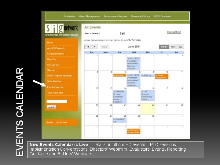 EVENTS CALENDAR New Events Calendar is Live – Details on all our PD events