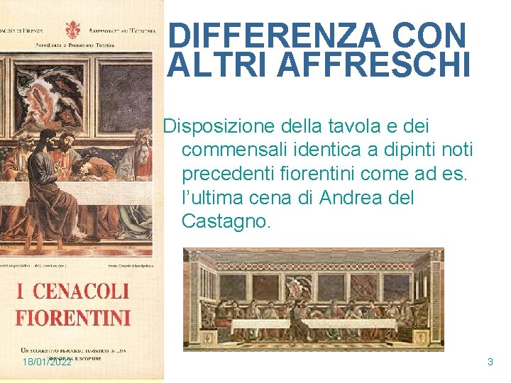 DIFFERENZA CON ALTRI AFFRESCHI Disposizione della tavola e dei commensali identica a dipinti noti