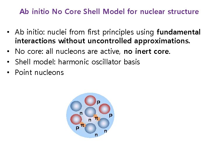 Ab initio No Core Shell Model for nuclear structure • Ab initio: nuclei from