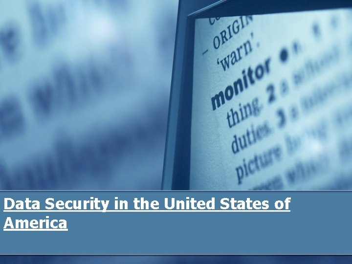 Data Security in the United States of America 