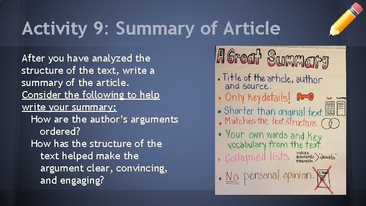 Activity 9: Summary of Article After you have analyzed the structure of the text, Activity 9: Summary of Article After you have analyzed the structure of the text,