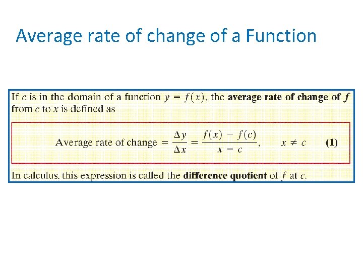 Average rate of change of a Function 