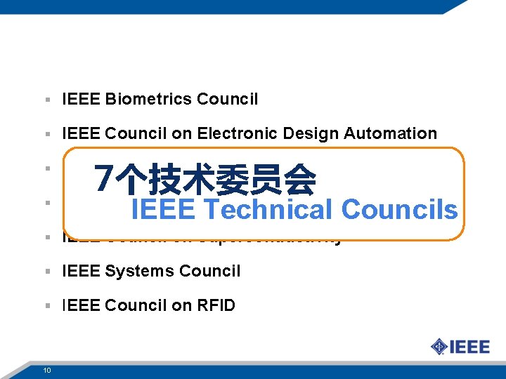 IEEE Biometrics Council IEEE Council on Electronic Design Automation 7个技术委员会 IEEE Sensors Council IEEE