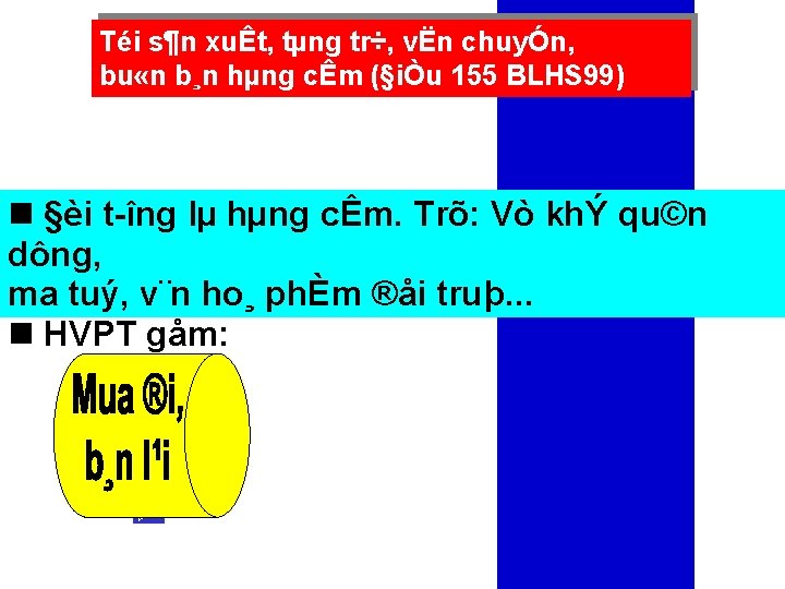 Téi s¶n xuÊt, tµng tr÷, vËn chuyÓn, bu «n b¸n hµng cÊm (§iÒu 155