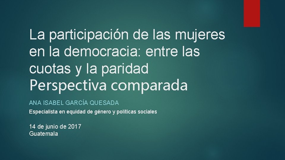 La participacin de las mujeres en la democracia