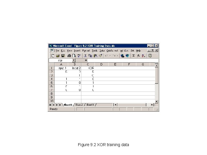 Figure 9. 2 XOR training data Figure 9. 2 XOR training data