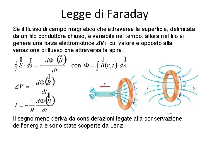 Legge di Faraday Se il flusso di campo magnetico che attraversa la superficie, delimitata