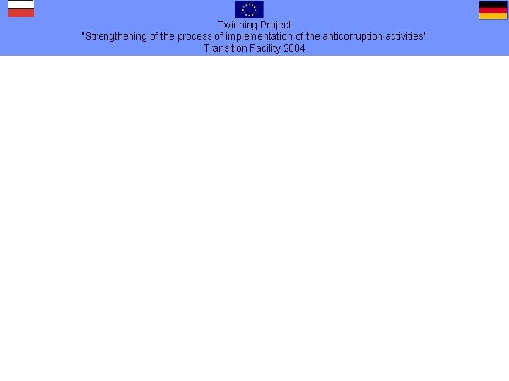 Twinning Project “Strengthening of the process of implementation of the anticorruption activities” Transition Facility