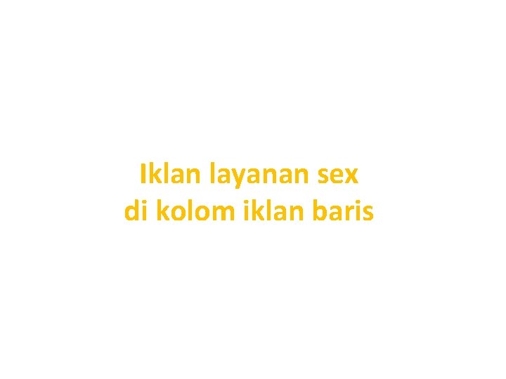 Iklan layanan sex di kolom iklan baris 