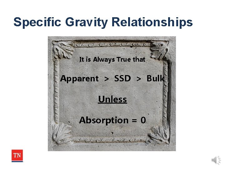 Specific Gravity Relationships It is Always True that Apparent > SSD > Bulk Unless Specific Gravity Relationships It is Always True that Apparent > SSD > Bulk Unless