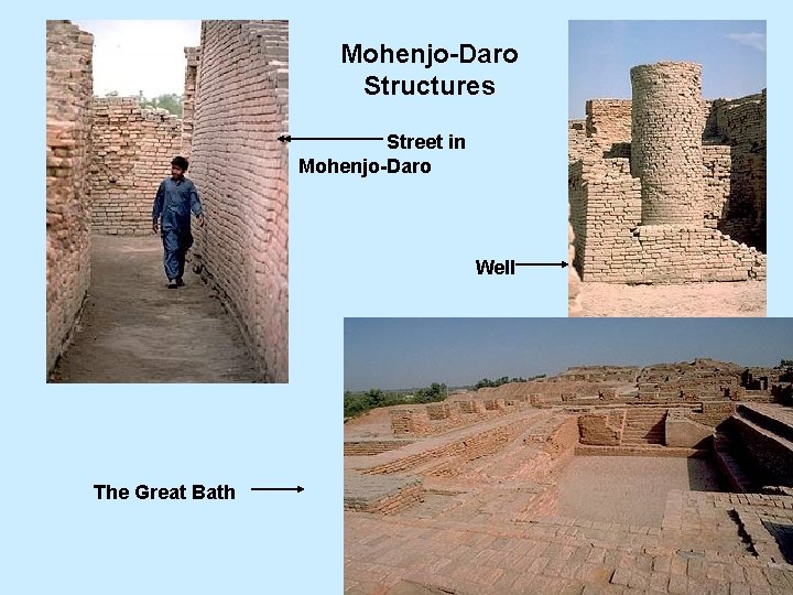 Mohenjo-Daro Structures Street in Mohenjo-Daro Well The Great Bath 