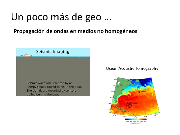 Un poco más de geo … Propagación de ondas en medios no homogéneos Ocean