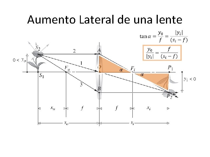 Aumento Lateral de una lente 0< <0 