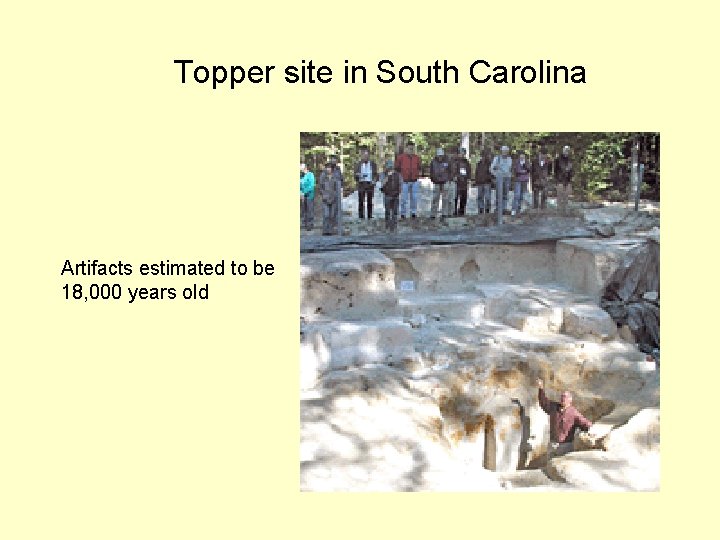 Topper site in South Carolina Artifacts estimated to be 18, 000 years old 