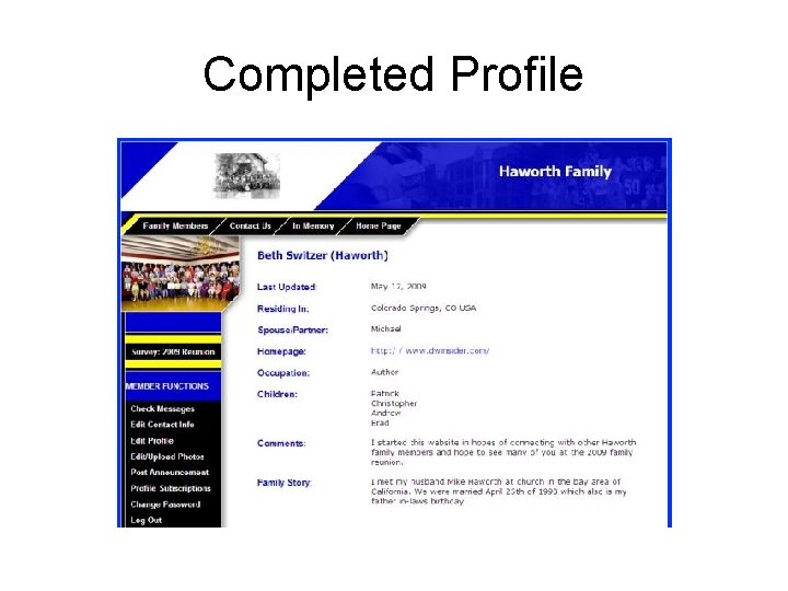 Completed Profile 