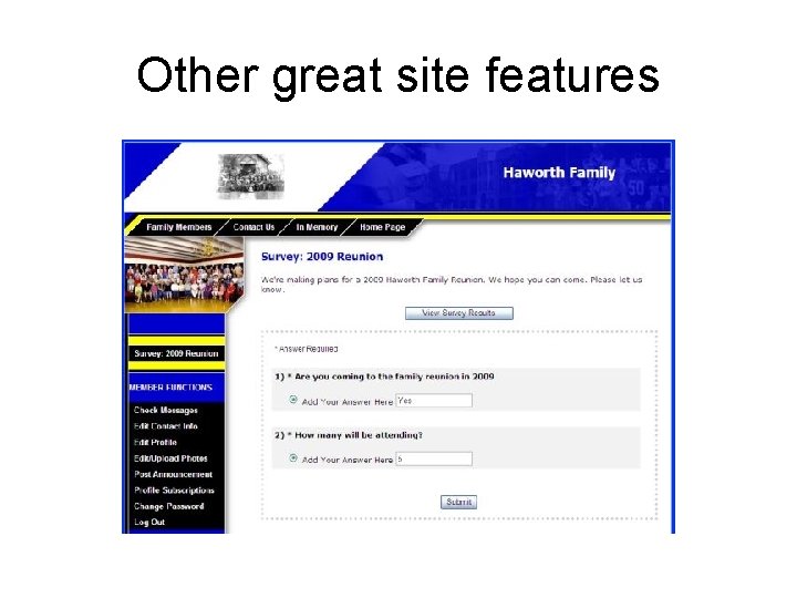 Other great site features 