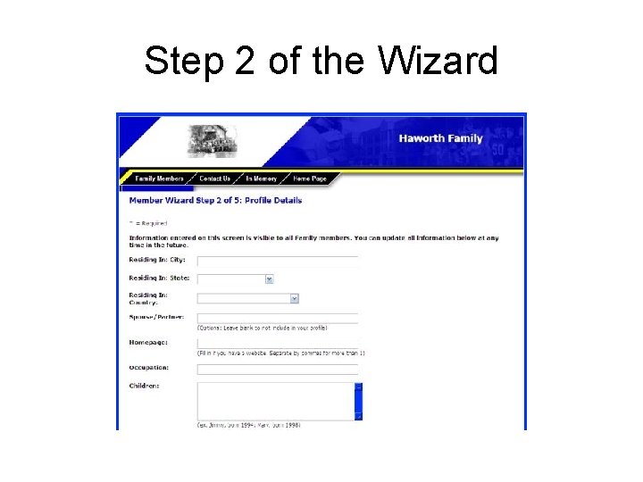 Step 2 of the Wizard 