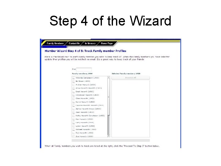 Step 4 of the Wizard 