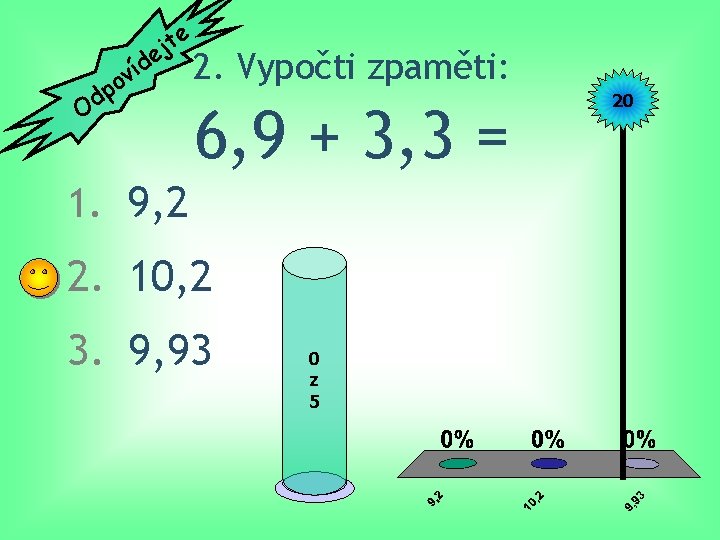 e t ej p d O íd v o 2. Vypočti zpaměti: 6, 9