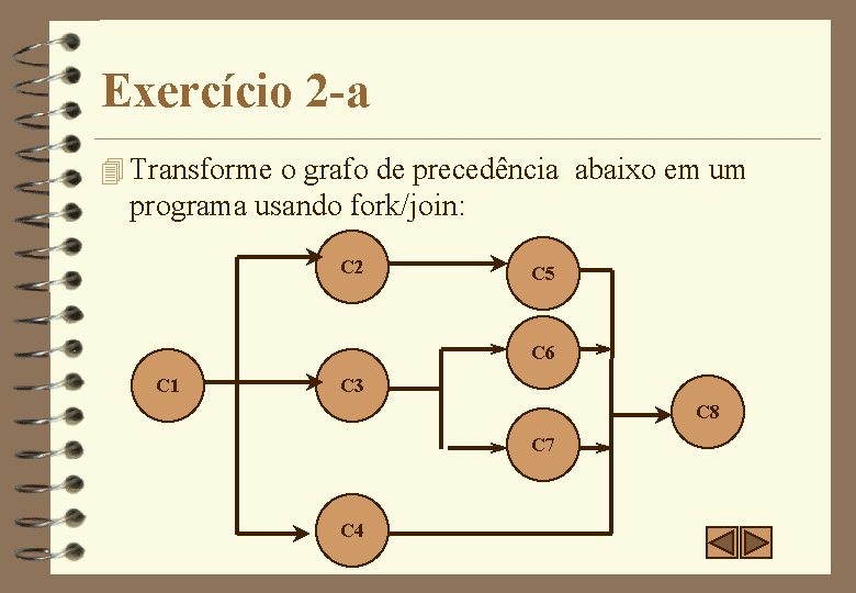 Exercício 2 -a 4 Transforme o grafo de precedência abaixo em um programa usando
