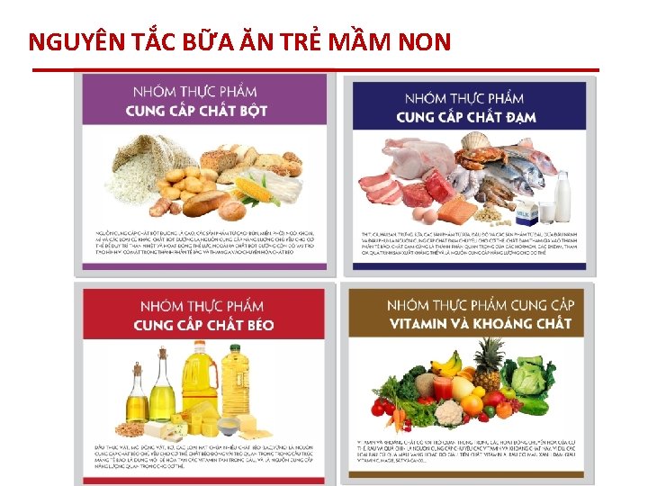 NGUYÊN TẮC BỮA ĂN TRẺ MẦM NON 