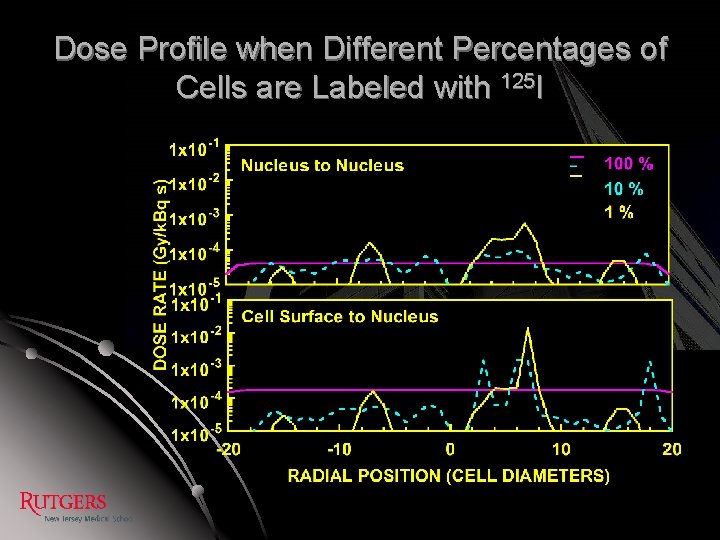 Dose Profile when Different Percentages of Cells are Labeled with 125 I 