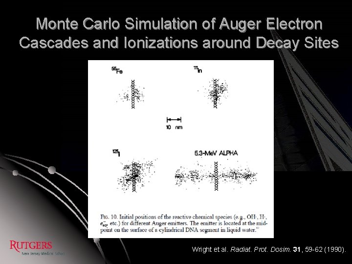 Monte Carlo Simulation of Auger Electron Cascades and Ionizations around Decay Sites Wright et