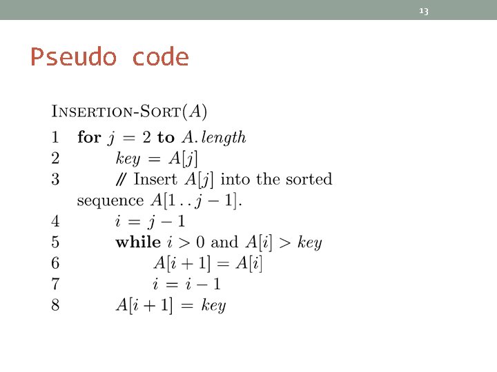 13 Pseudo code 