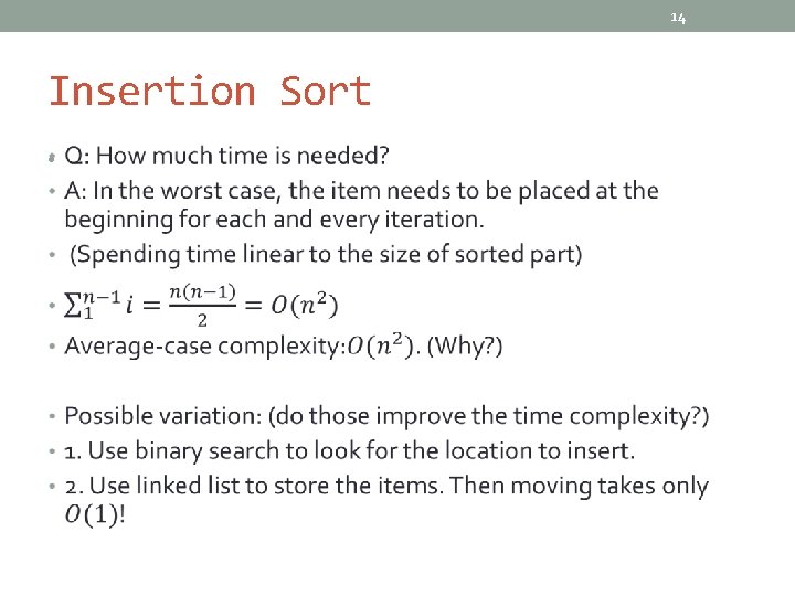 14 Insertion Sort • 