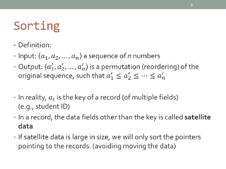 2 Sorting • 