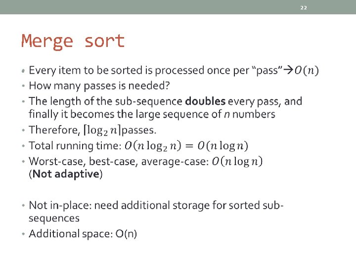 22 Merge sort • 