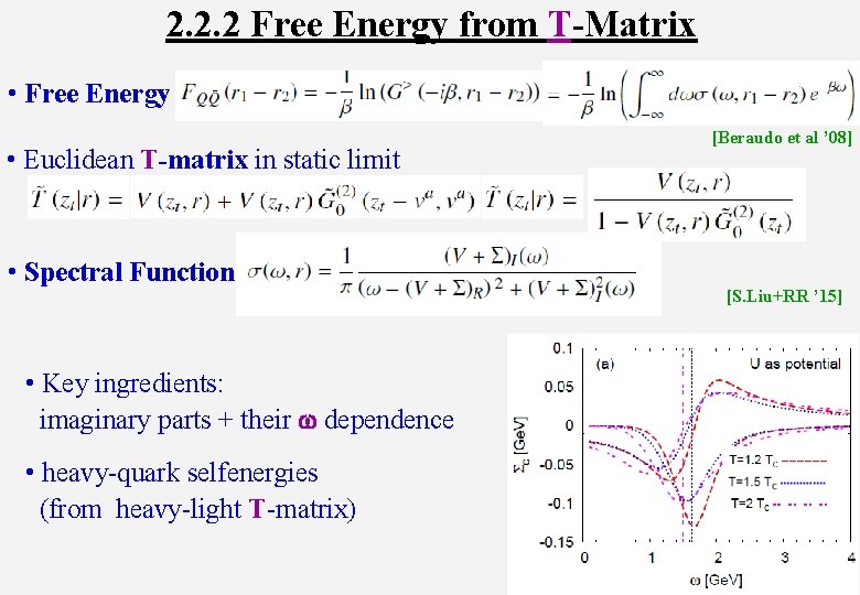 2. 2. 2 Free Energy from T-Matrix • Free Energy • Euclidean T-matrix in