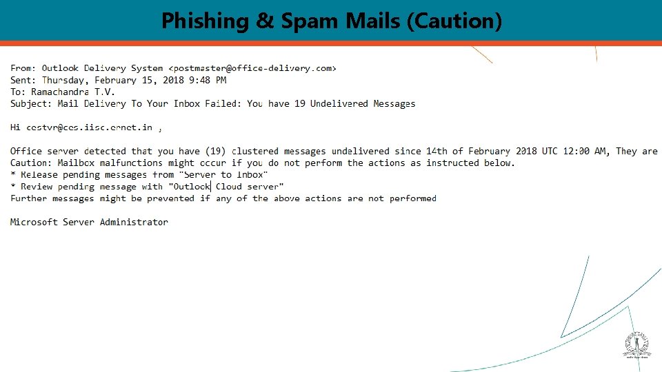 Phishing & Spam Mails (Caution) 