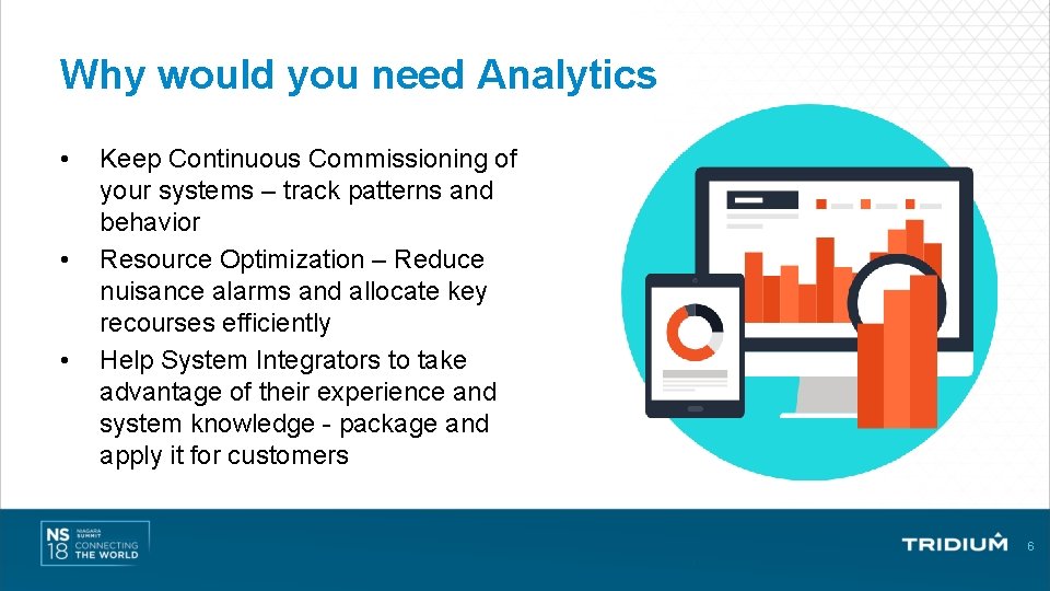 Why would you need Analytics • • • Keep Continuous Commissioning of your systems