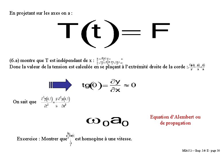 En projetant sur les axes on a : (6. a) montre que T est En projetant sur les axes on a : (6. a) montre que T est