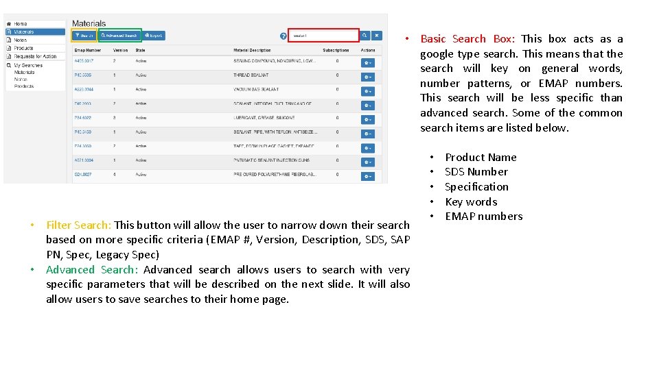  • Basic Search Box: This box acts as a google type search. This