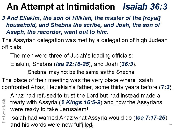 The Book Of Isaiah Chapter 36 39 6182021