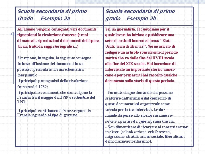 Scuola secondaria di primo Grado Esempio 2 a Scuola secondaria di primo grado Esempio