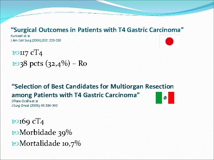 “Surgical Outcomes in Patients with T 4 Gastric Carcinoma” Kunisaki et al J Am