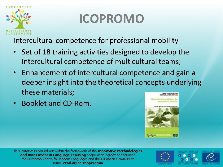 ICOPROMO Intercultural competence for professional mobility • Set of 18 training activities designed to